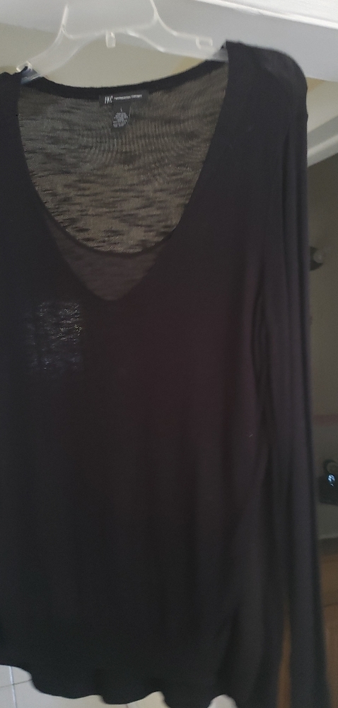 Long sleeve lightweight sweater with chiffon linin